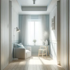 Small room painted in light and airy colors