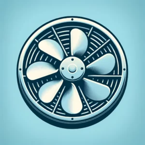 Axial fan with propeller blades in a bathroom