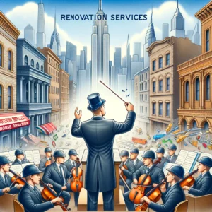 RenovationServices.com leading a team of architects and workers in NYC