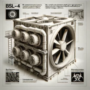 BSL-4 exhaust fan in a high-containment laboratory