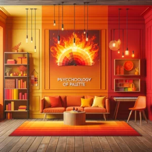 Room painted in warm hues like fiery reds and sunny oranges