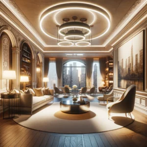 Luxurious interior with custom lighting system