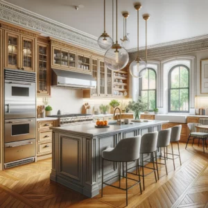 Modern and traditional kitchen in Queens