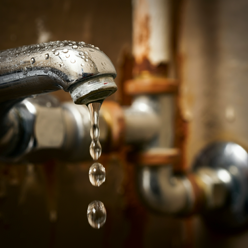 Shower leak causing water damage in a New York bathroom.