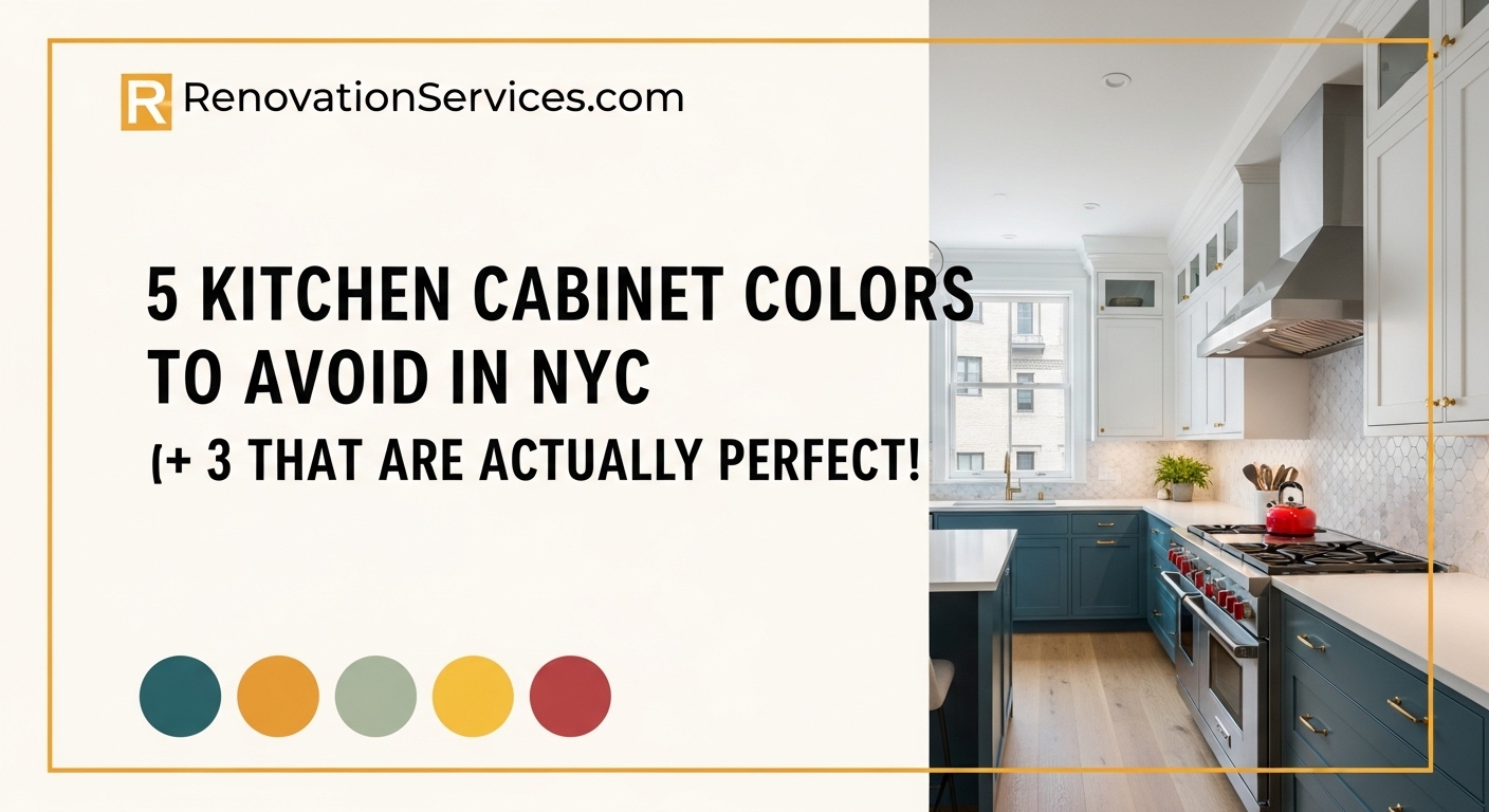 A beautiful two-tone kitchen with green and off-white cabinets, designed by Renovationservices.com.