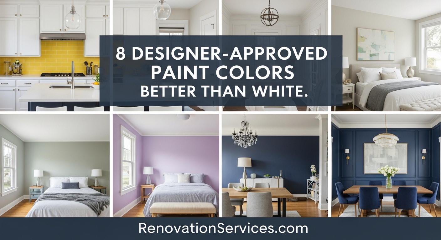 A living room with designer-approved neutral paint, a service offered by renovationservices.com.