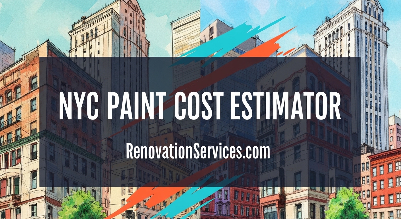 A paint cost calculator and swatches on a desk for planning an NYC renovation budget.