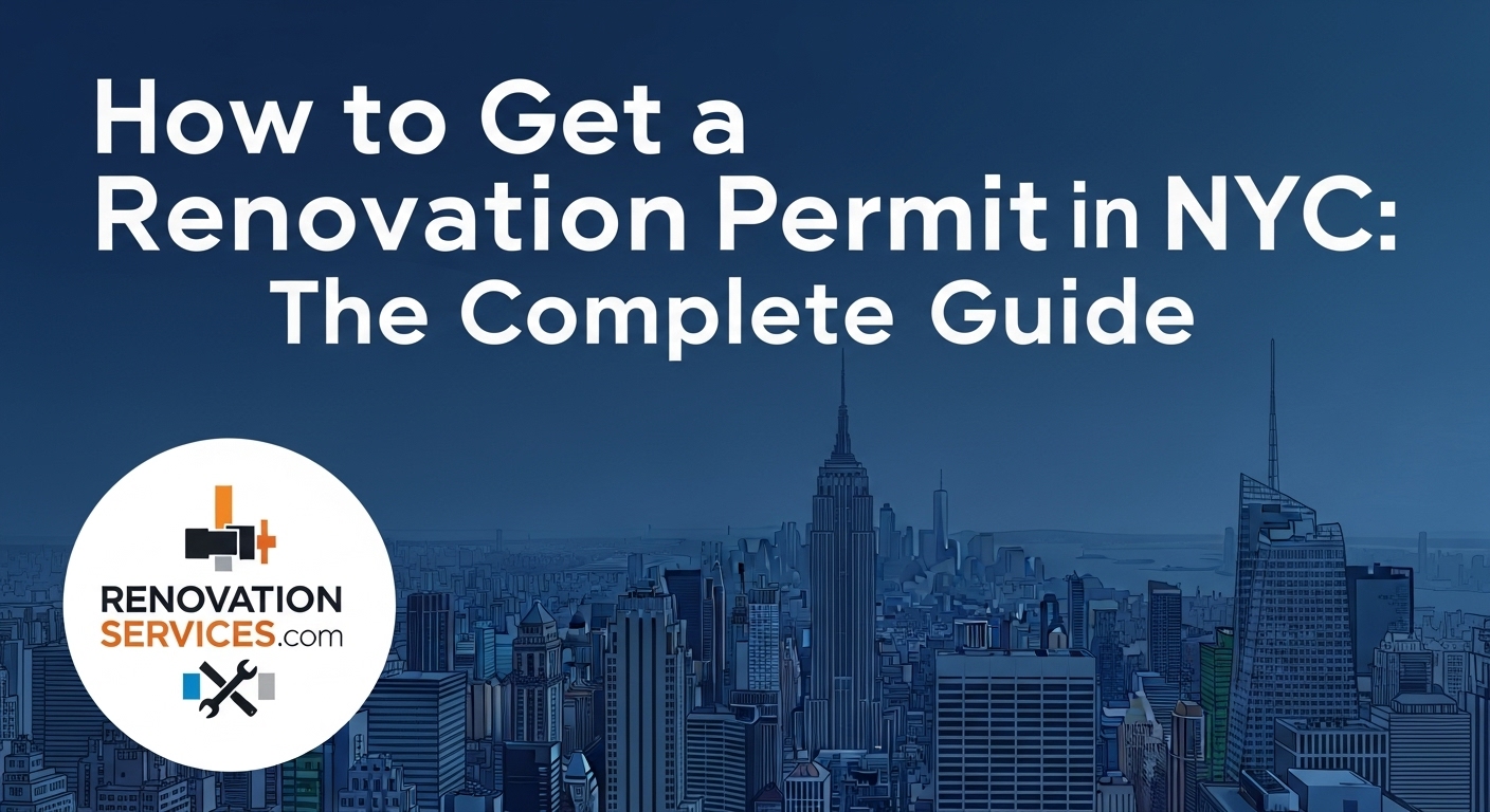 A person reviewing architectural blueprints for an NYC renovation, representing the permit application process.