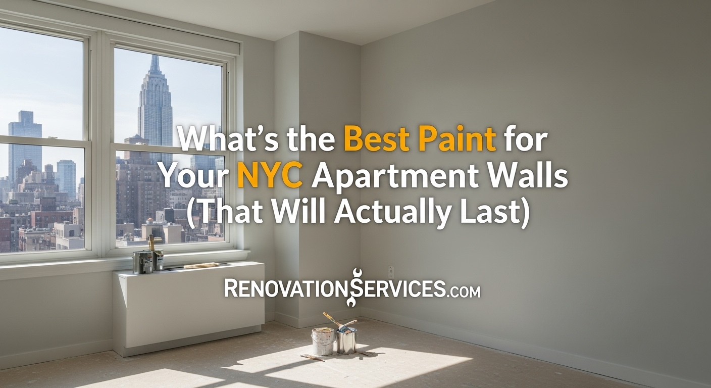 A bright and clean NYC apartment living room with freshly painted light gray walls, showing how the right paint makes a small space feel bigger.